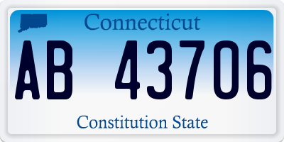 CT license plate AB43706