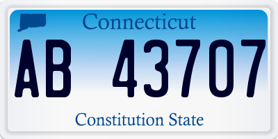 CT license plate AB43707