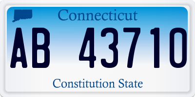CT license plate AB43710