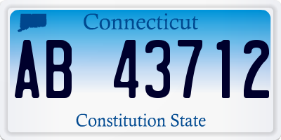CT license plate AB43712