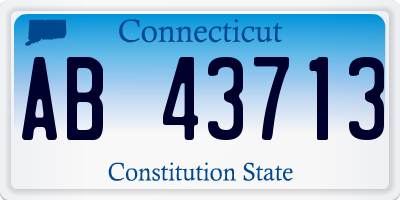 CT license plate AB43713