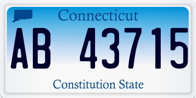 CT license plate AB43715