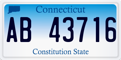 CT license plate AB43716