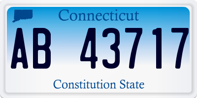 CT license plate AB43717