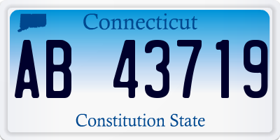 CT license plate AB43719