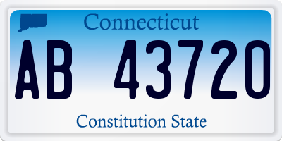 CT license plate AB43720