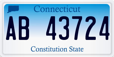 CT license plate AB43724