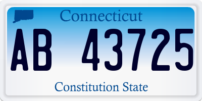 CT license plate AB43725