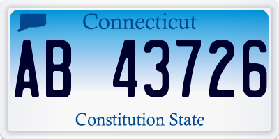 CT license plate AB43726