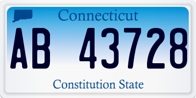 CT license plate AB43728