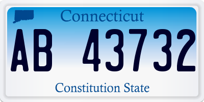 CT license plate AB43732