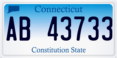 CT license plate AB43733
