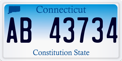 CT license plate AB43734