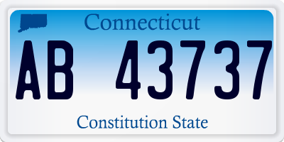 CT license plate AB43737