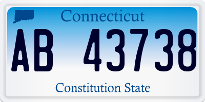 CT license plate AB43738