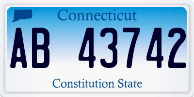 CT license plate AB43742