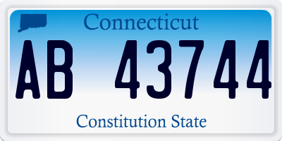 CT license plate AB43744
