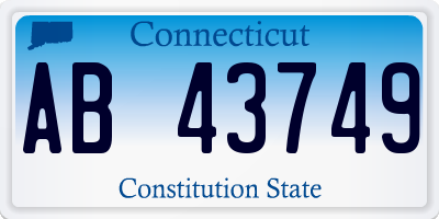 CT license plate AB43749