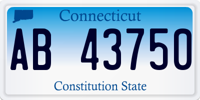 CT license plate AB43750