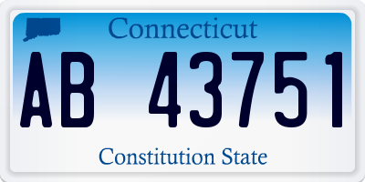 CT license plate AB43751