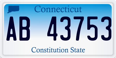 CT license plate AB43753