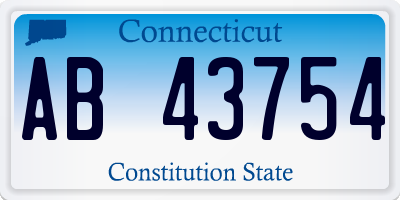 CT license plate AB43754