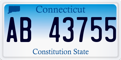 CT license plate AB43755