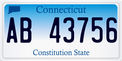 CT license plate AB43756