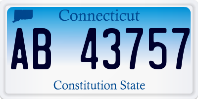 CT license plate AB43757