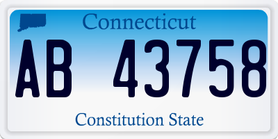 CT license plate AB43758