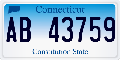 CT license plate AB43759