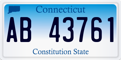 CT license plate AB43761