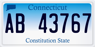 CT license plate AB43767