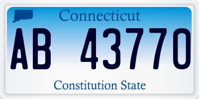 CT license plate AB43770