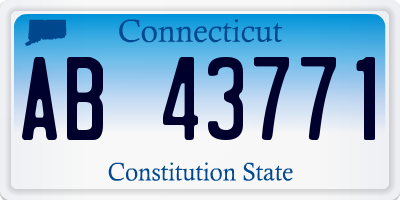 CT license plate AB43771