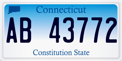 CT license plate AB43772