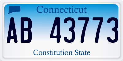 CT license plate AB43773