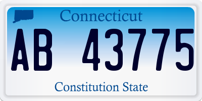 CT license plate AB43775