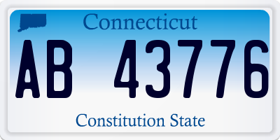 CT license plate AB43776