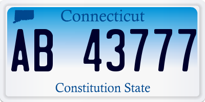 CT license plate AB43777