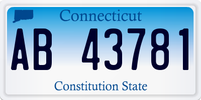 CT license plate AB43781