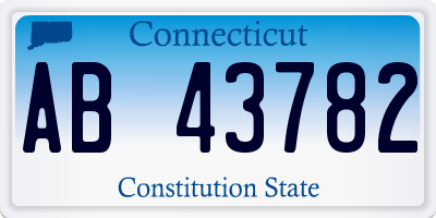 CT license plate AB43782