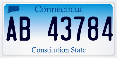 CT license plate AB43784