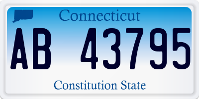 CT license plate AB43795