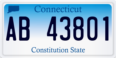 CT license plate AB43801