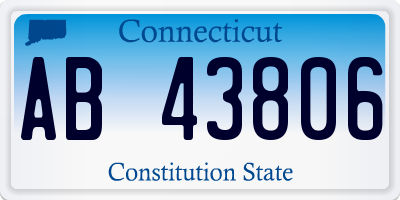 CT license plate AB43806