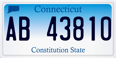 CT license plate AB43810