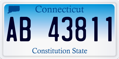 CT license plate AB43811