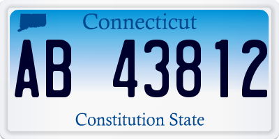 CT license plate AB43812