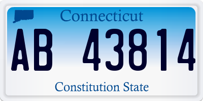 CT license plate AB43814